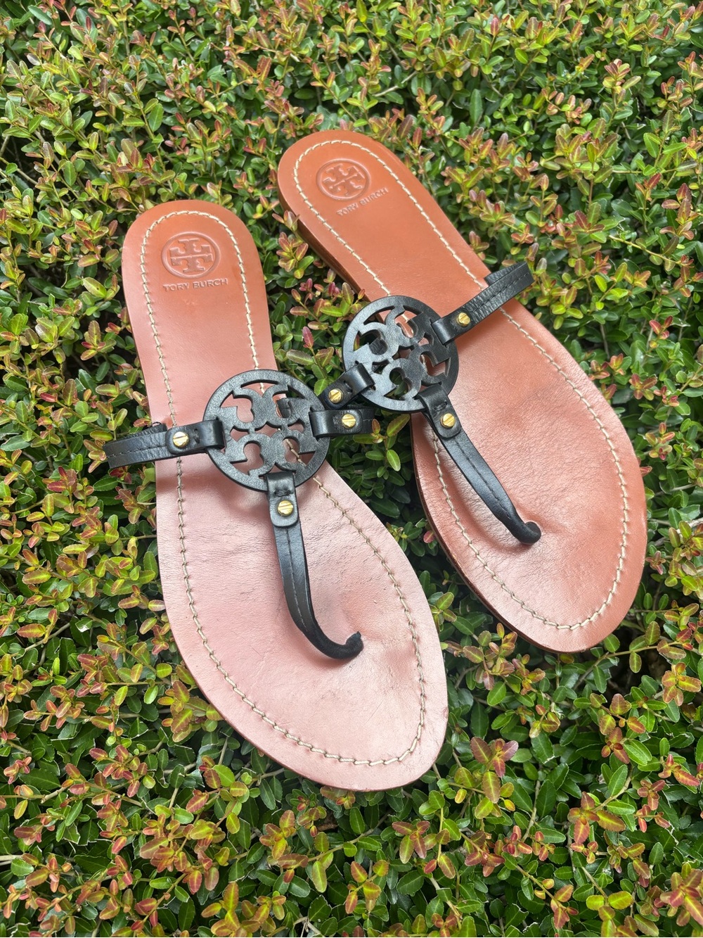 Tory Burch mini Miller Sandals black size 10